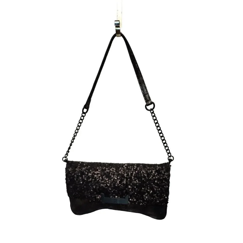 Simply Vera  Wang Sequins Evening Clutch Purse Metallic Accent.